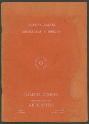 "Cristina Gálvez. Esculturas y Dibujos"
