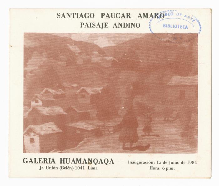 Santiago Paucar Amaro: paisaje andino