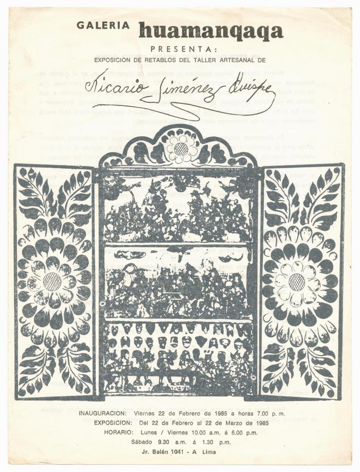 Exposición de retablos del taller de Nicario Jiménez Quispe