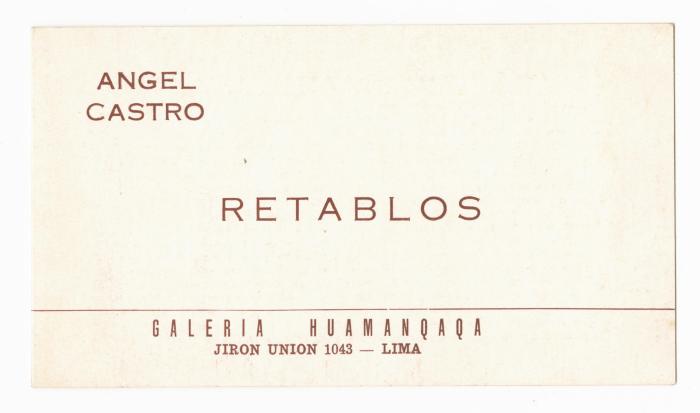 Angel Castro: Retablos