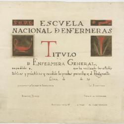 Diseño de diploma para la Escuela Nacional de Enfermeras
