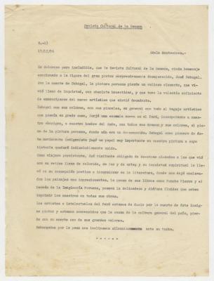 Nota de homenaje a J. Sabogal por su deceso.