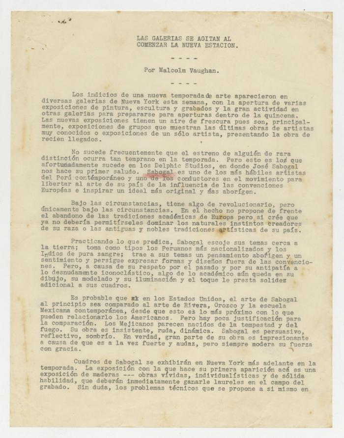 "Las galerías se agitan al comenzar la Nueva Estación"