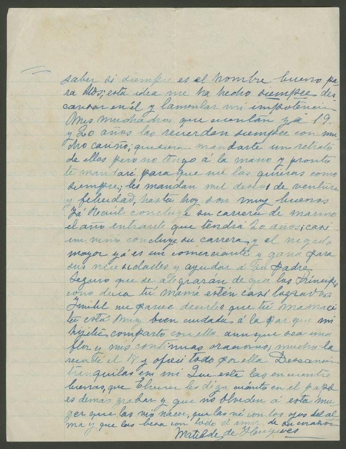 Carta de Matilde de Hugues a Elena