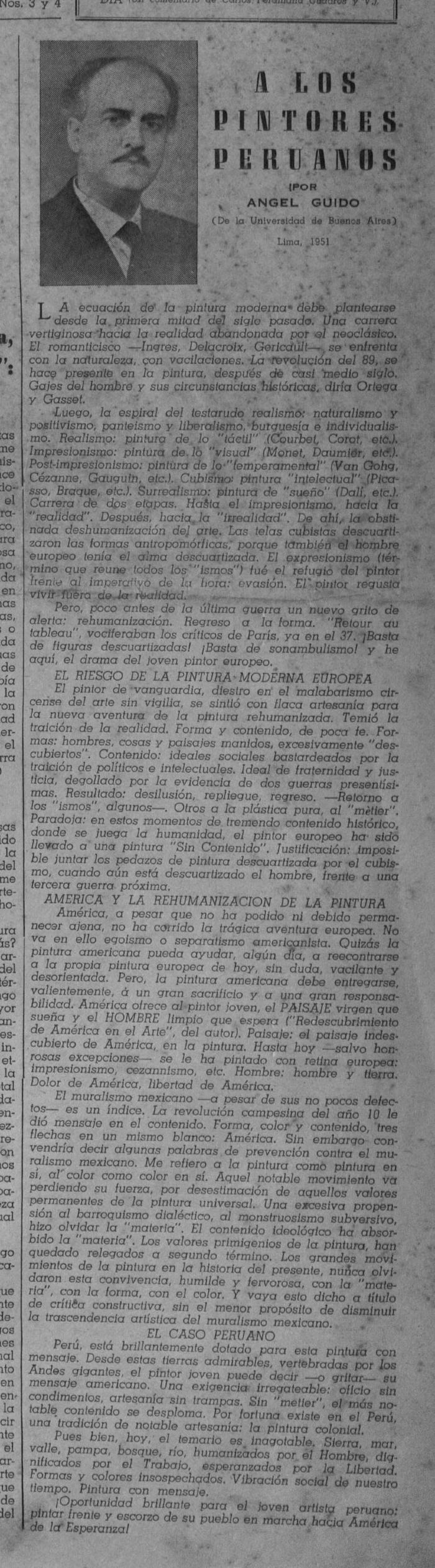 "A los pintores peruanos"