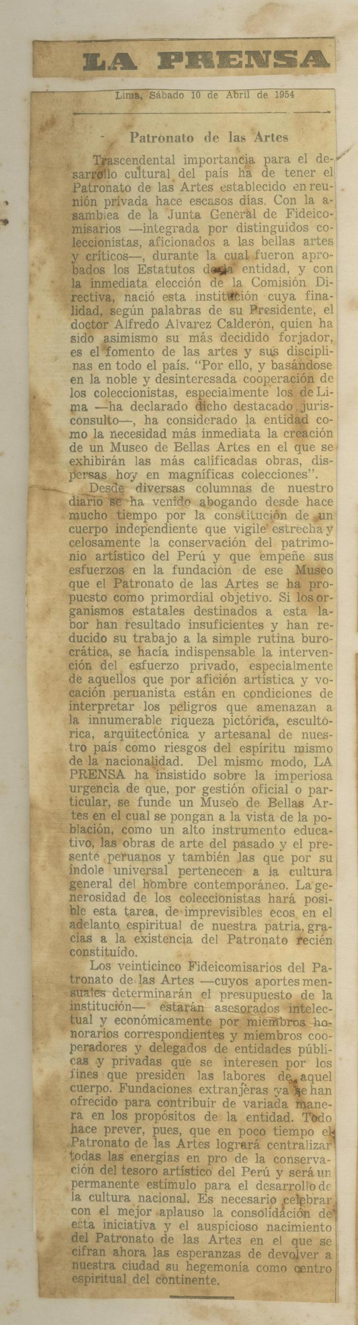 "Patronato de las Artes"