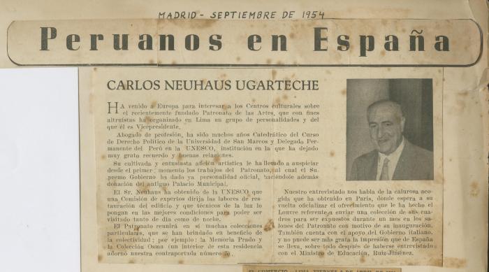 "Peruanos en España. Carlos Neuhaus Ugarteche"