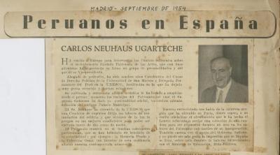 "Peruanos en España. Carlos Neuhaus Ugarteche"