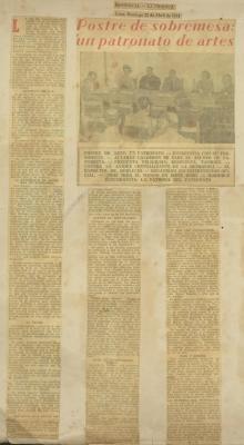 "Postre de sobremesa: un Patronato de artes"