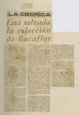 "Está salvada la colección de Bacaflor"
