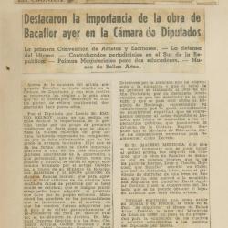 "Destacaron la importancia de la obra de Bacaflor ayer en la Cámara de Diputados"