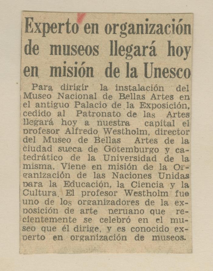 "Experto en organización de museos llegará hoy en misión de la Unesco"