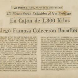"En cajón de 1,800 kilos llegó famosa colección Bacaflor"