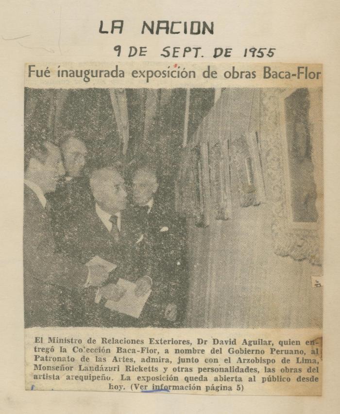 "Fue inaugurada exposición de obras Baca-Flor"