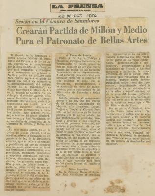 "Crearán partida de millón y medio para el Patronato de Bellas Arte"