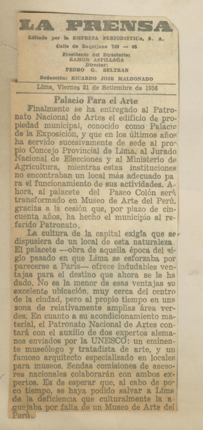 "Palacio para el arte"