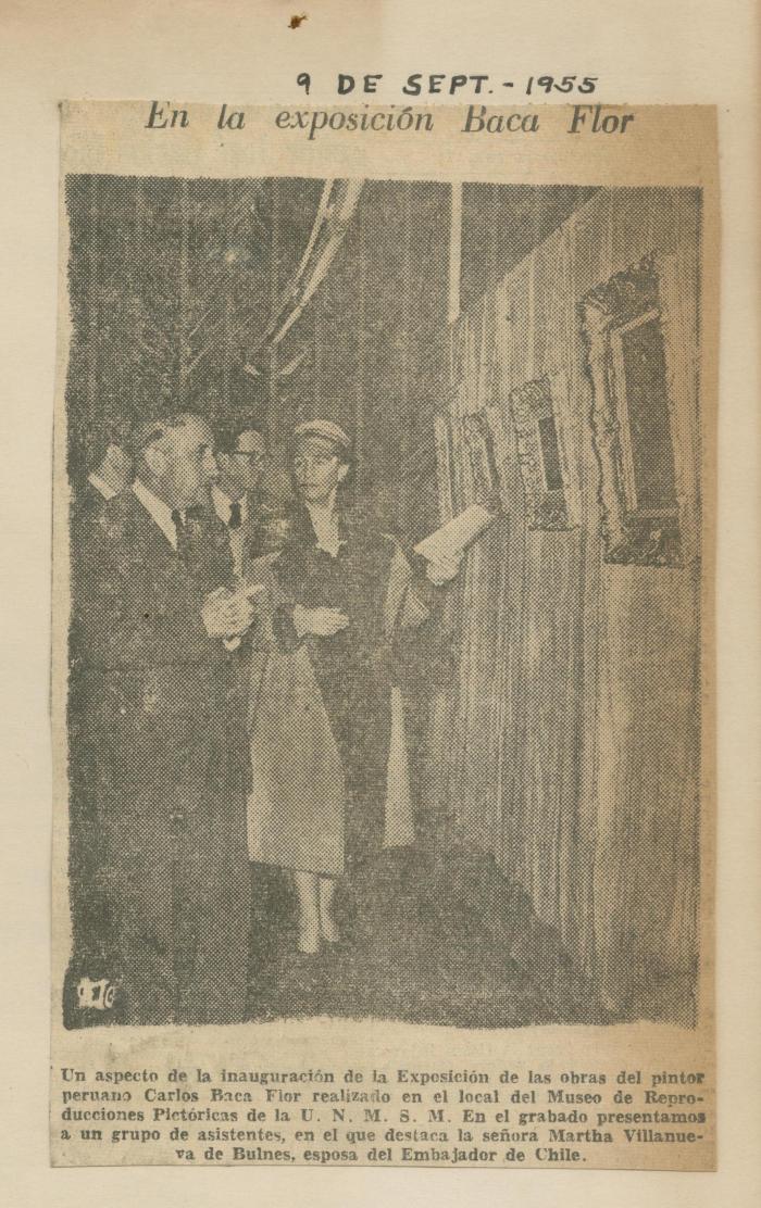 "En la exposición Baca Flor"