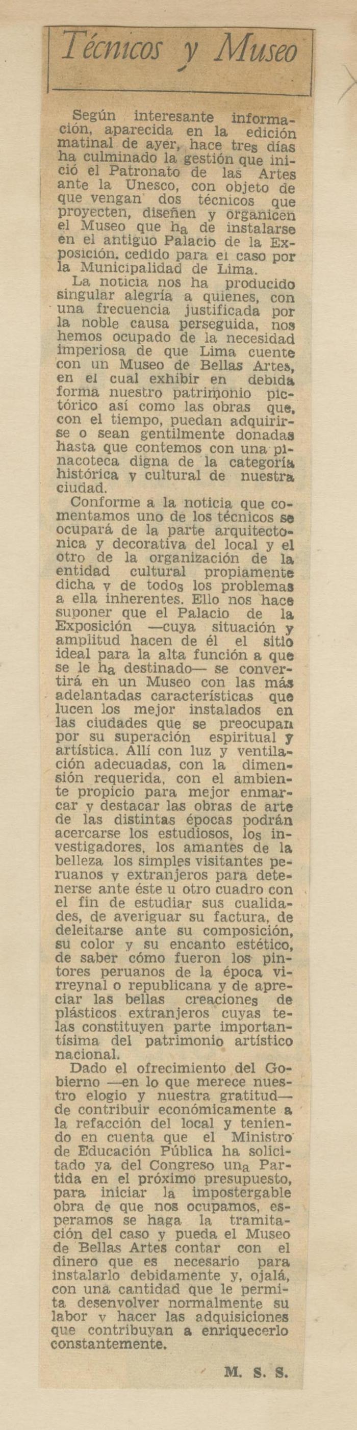 "Técnicos y Museo"