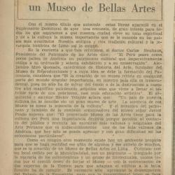 "Urgente necesidad cultural: un Museo de Bellas Artes"