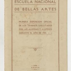 "Escuela nacional de Bellas Artes. Primera exposición oficial de los trabajos ejecutados por las alumnas y alumnos durante el año de 1920"