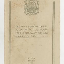 "Escuela Nacional de Bellas Artes. Segunda exposición oficial de los trabajos ejecutados por las alumnas y alumnos durante el año de 1920"