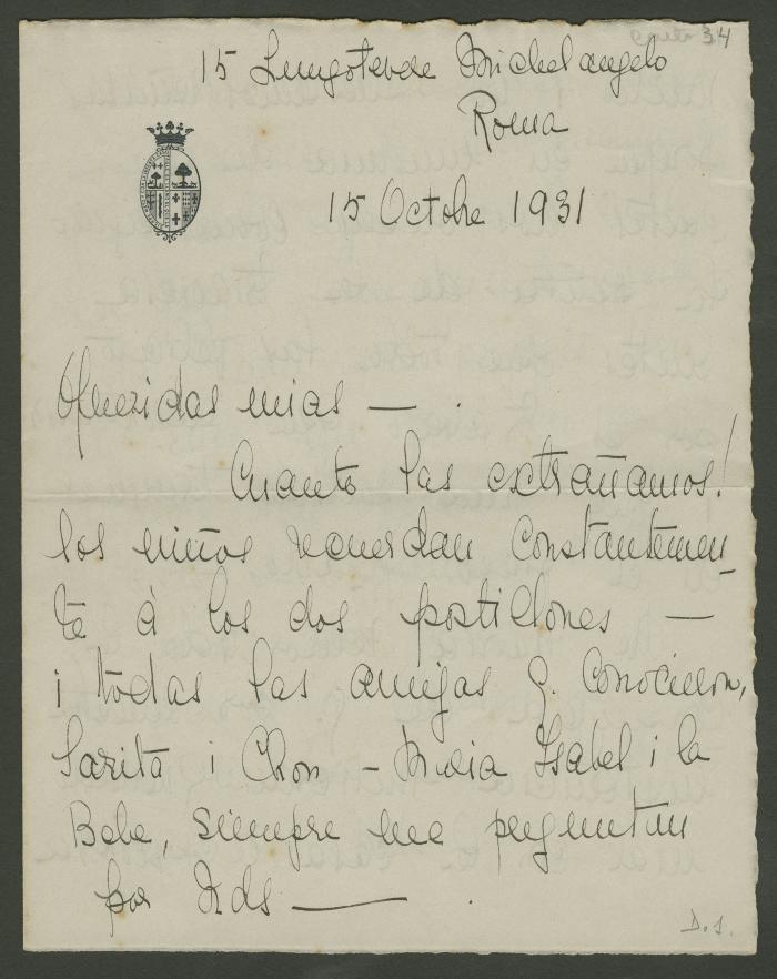 Carta a Elena y Victoria de Mary Ortiz de Zevallos
