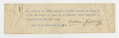 Nota comprobante de pago, Sociedad "Entre Nous"