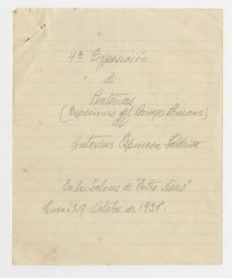 "4a. Exposición de pinturas (Expresiones del Paisaje Peruano) de Antonino Espinosa Saldaña en los Salones de Entre Nous."