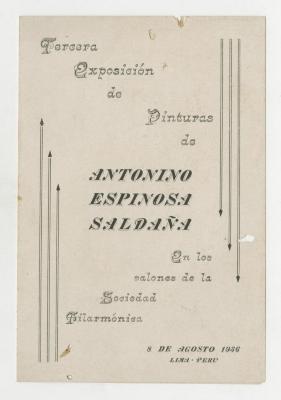 "Tercera exposición de pinturas de Antonino Espinosa Saldaña en los salones de la Sociedad Filarmónica"