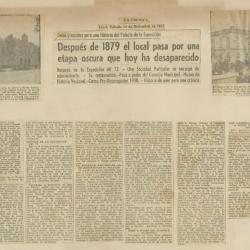"Después de 1879 el local pasa por una etapa oscura que hoy ha desaparecido"