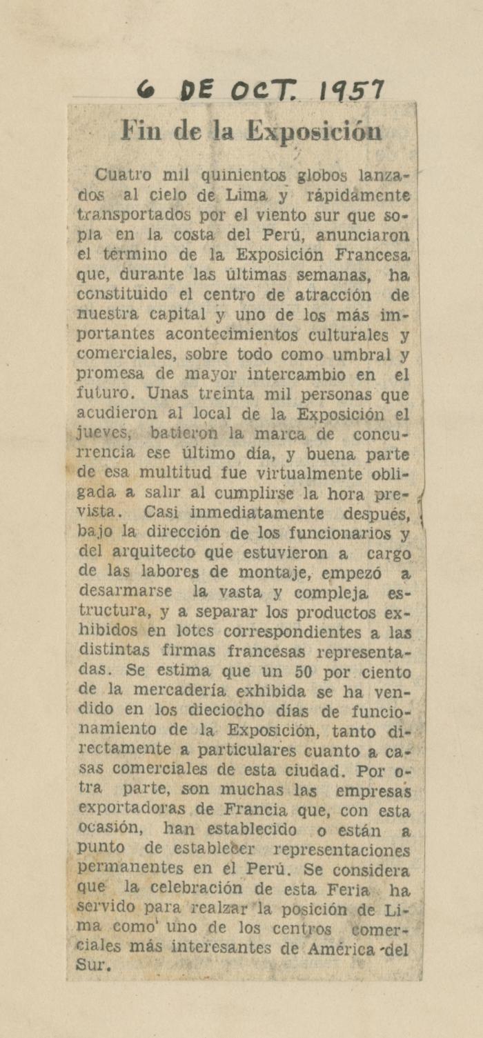 "Fin de la exposición"