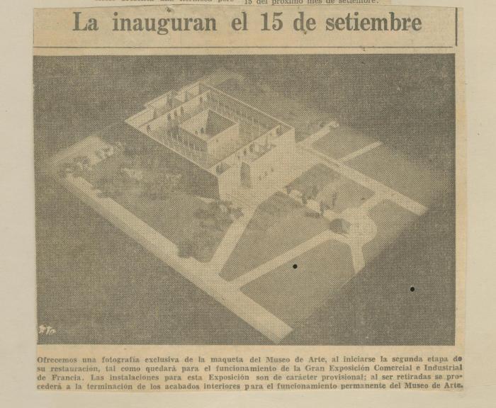 "La inauguración el 15 de setiembre"