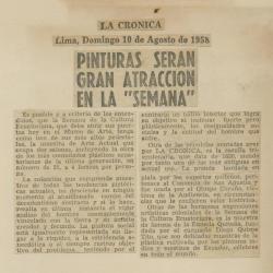 "Pinturas serán gran atracción en la "semana""