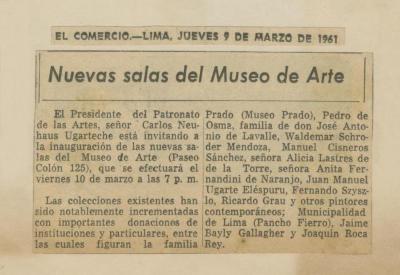 "Nuevas salas del Museo de Arte"