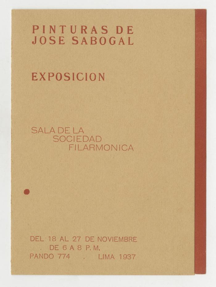 "Pinturas de José Sabogal. Exposición"