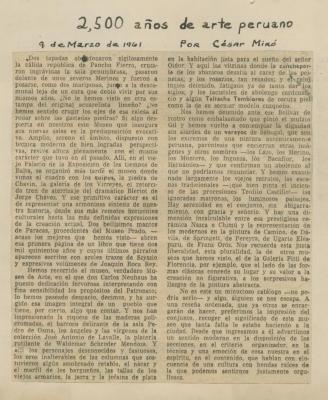"2,500 años de arte peruano"