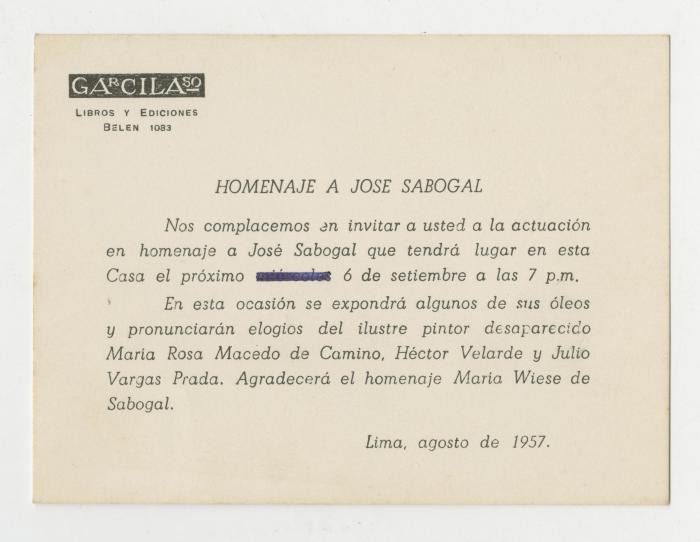 "Homenaje a José Sabogal"