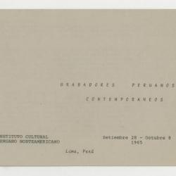 "Grabadores peruanos contemporáneos"