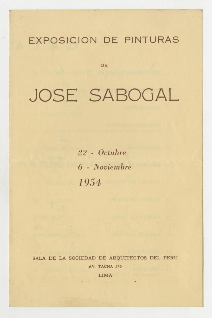 "Exposición de pinturas de José Sabogal"