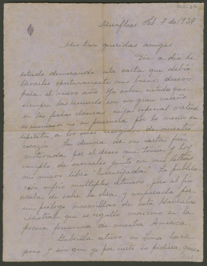 Carta a Elena y Victoria de Teresa