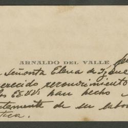 Tarjeta personal de Arnaldo del Valle