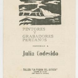 "Pintores y grabadores peruanos. Homenaje a Julia Codesido"