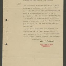 Oficio de Luis E. Valcárcel al Instituto de Arte Peruano y al Director General de Enseñanza sobre control cinematográfico y proyecto del Hotel de Turistas en Cusco