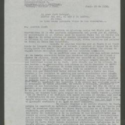 Carta de Percy Gibson a José Sabogal