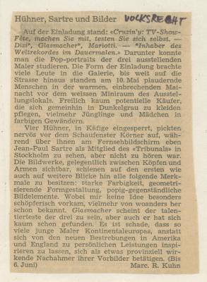 "Huhner, Sartre und Bilder"