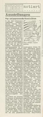 "Pop-und po verwandt Kunst in Zürich"