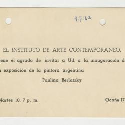 Invitación a Exposición Paulina Berlatzky