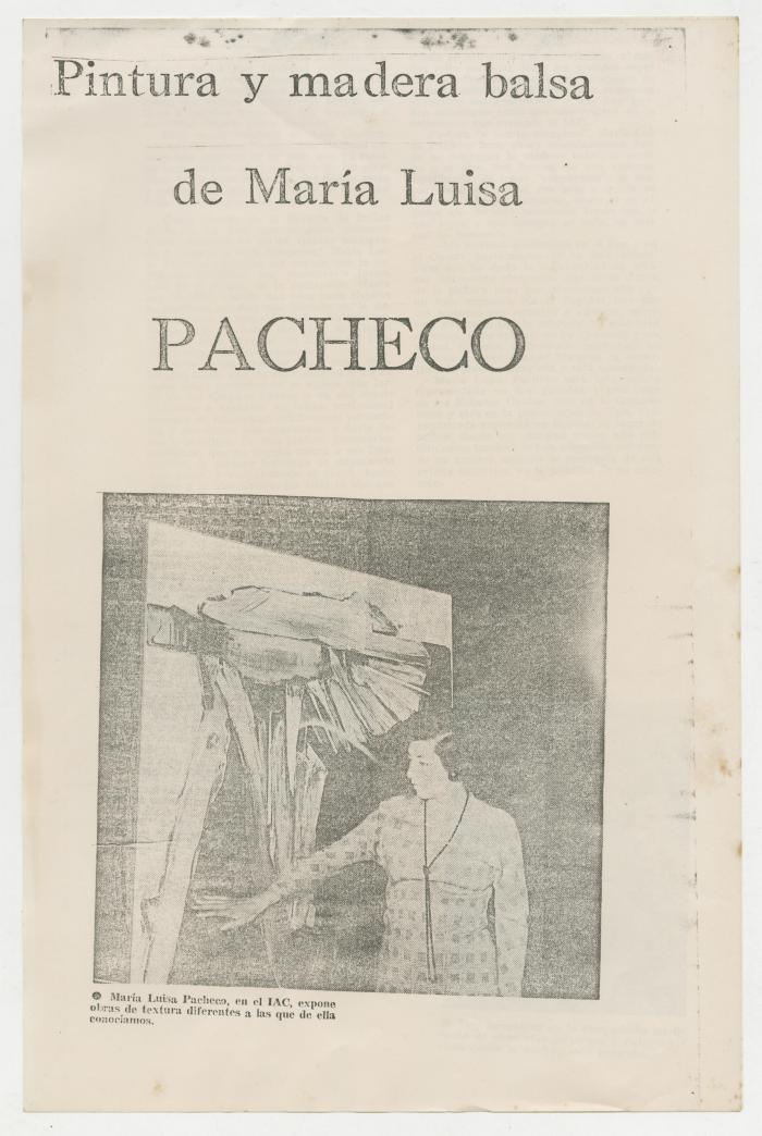 Pintura y madera balsa de maría Luisa Pacheco