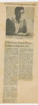 "El mexicano Tomás Parra exhibe en sala de IAC"