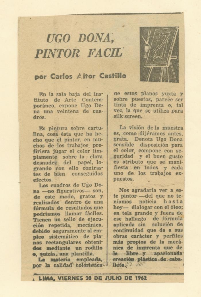 "Ugo Dona, pintor fácil"